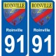 91 Breuillet blason autocollant plaque stickers ville