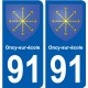 91 Breuillet coat of arms sticker plate stickers city
