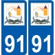 91 Breuillet logo autocollant plaque stickers ville