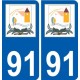 91 Breuillet logo adesivo piastra adesivi città