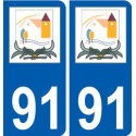 91 Breuillet logotipo de la etiqueta engomada de la placa de pegatinas de la ciudad