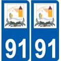 91 Breuillet logotipo de la etiqueta engomada de la placa de pegatinas de la ciudad