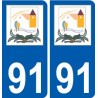 91 Breuillet logo sticker plate stickers city