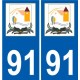 91 Breuillet logotipo de la etiqueta engomada de la placa de pegatinas de la ciudad