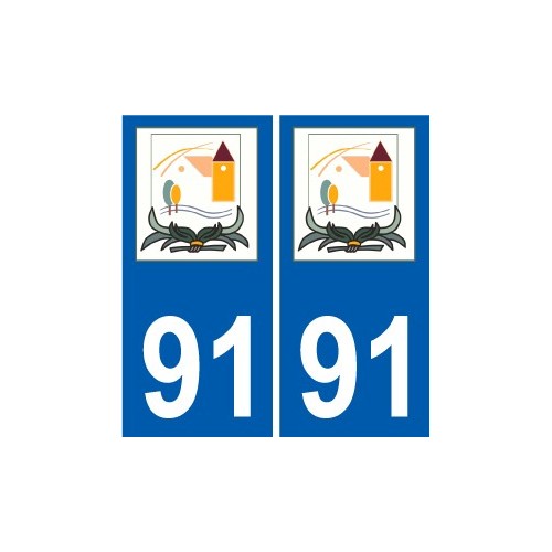 91 Breuillet logotipo de la etiqueta engomada de la placa de pegatinas de la ciudad