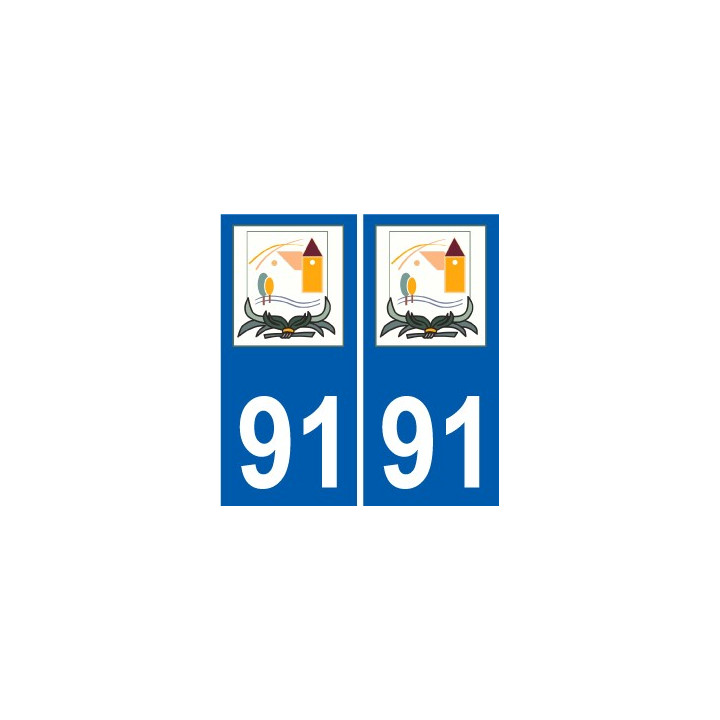 91 Breuillet logotipo de la etiqueta engomada de la placa de pegatinas de la ciudad