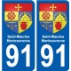 91 Breuillet blason autocollant plaque stickers ville