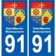 91 Breuillet blason autocollant plaque stickers ville