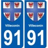 91 Breuillet blason autocollant plaque stickers ville