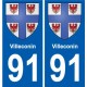 91 Breuillet escudo de armas de la etiqueta engomada de la placa de pegatinas de la ciudad