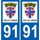 91 Breuillet logotipo de la etiqueta engomada de la placa de pegatinas de la ciudad