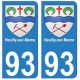 93 Neuilly-sur-Marne blason autocollant plaque stickers ville