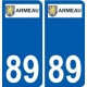 89 Auxerre logo sticker plate stickers city