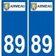 89 Auxerre logo sticker plate stickers city