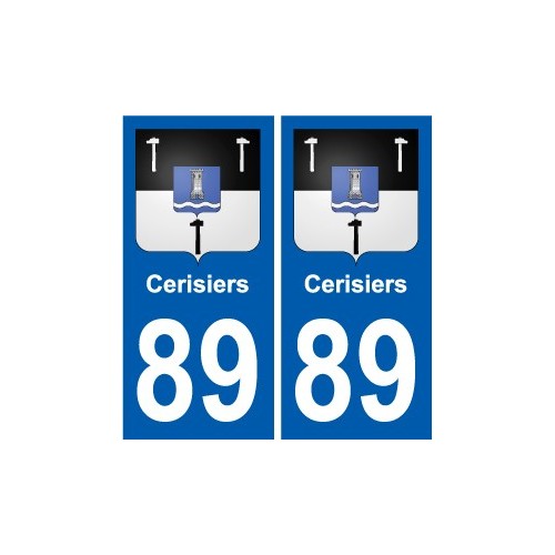 89 Auxerre escudo de armas de la etiqueta engomada de la placa de pegatinas de la ciudad