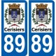 89 Auxerre logotipo de la etiqueta engomada de la placa de pegatinas de la ciudad