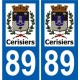 89 Auxerre logotipo de la etiqueta engomada de la placa de pegatinas de la ciudad