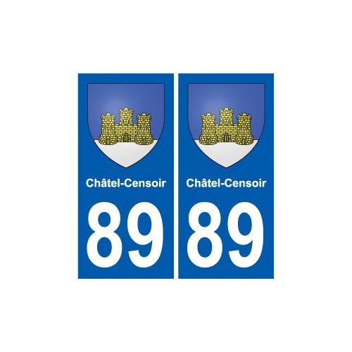 89 Auxerre escudo de armas de la etiqueta engomada de la placa de pegatinas de la ciudad