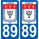 89 Auxerre blason autocollant plaque stickers ville