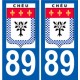 89 Auxerre blason autocollant plaque stickers ville