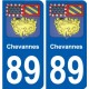 89 Auxerre blason autocollant plaque stickers ville