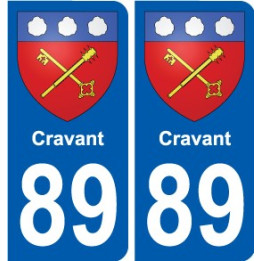 89 Auxerre escudo de armas de la etiqueta engomada de la placa de pegatinas de la ciudad