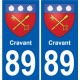 89 Auxerre blason autocollant plaque stickers ville