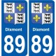 89 Auxerre blason autocollant plaque stickers ville