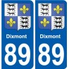 89 Auxerre escudo de armas de la etiqueta engomada de la placa de pegatinas de la ciudad