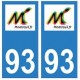93 Montreuil logo autocollant plaque stickers ville