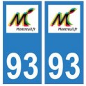 93 Montreuil logo autocollant plaque stickers ville