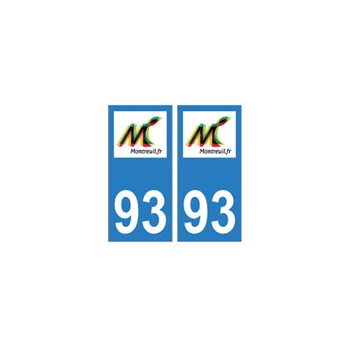 93 Montreuil logo autocollant plaque stickers ville