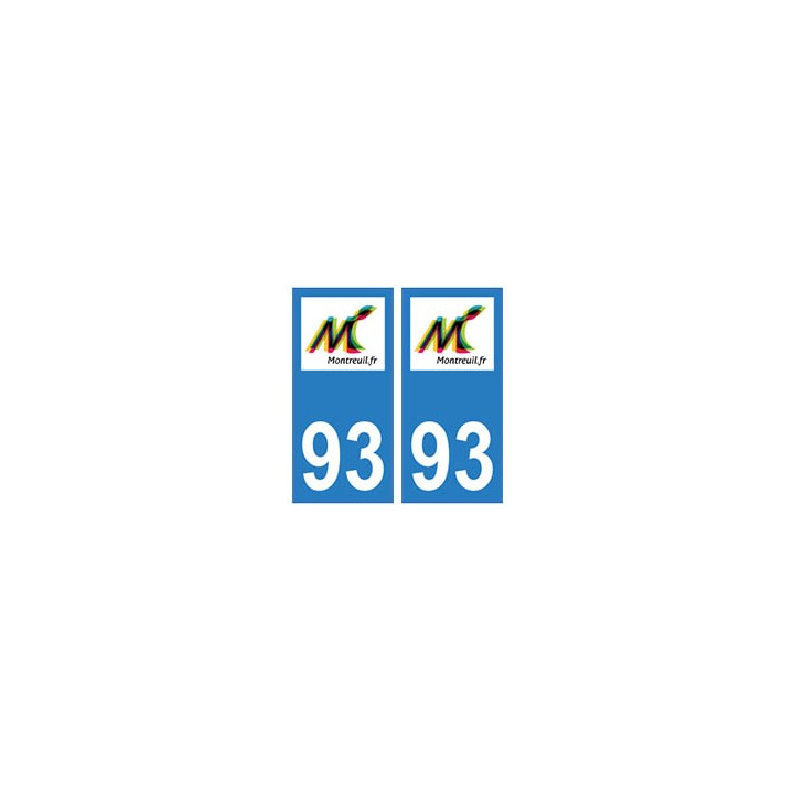 93 Montreuil logo autocollant plaque stickers ville