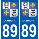89 Auxerre escudo de armas de la etiqueta engomada de la placa de pegatinas de la ciudad