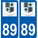 89 Auxerre logo sticker plate stickers city