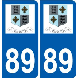 89 Auxerre logo sticker plate stickers city