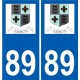 89 Auxerre logo autocollant plaque stickers ville
