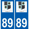 89 Auxerre logo sticker plate stickers city
