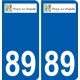 89 Auxerre logotipo de la etiqueta engomada de la placa de pegatinas de la ciudad