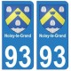 93 Noisy-Le-grand blason autocollant plaque stickers ville