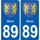 89 Auxerre blason autocollant plaque stickers ville