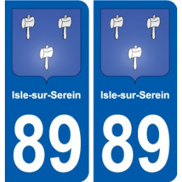 89 Auxerre escudo de armas de la etiqueta engomada de la placa de pegatinas de la ciudad