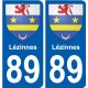 89 Auxerre blason autocollant plaque stickers ville