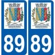 89 Auxerre logo sticker plate stickers city