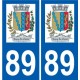89 Auxerre logo sticker plate stickers city