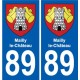 89 Auxerre blason autocollant plaque stickers ville