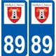89 Auxerre logotipo de la etiqueta engomada de la placa de pegatinas de la ciudad