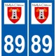 89 Auxerre logo sticker plate stickers city