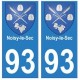 93 Noisy-le-sec blason autocollant plaque stickers ville