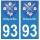 93 Noisy-le-sec blason autocollant plaque stickers ville